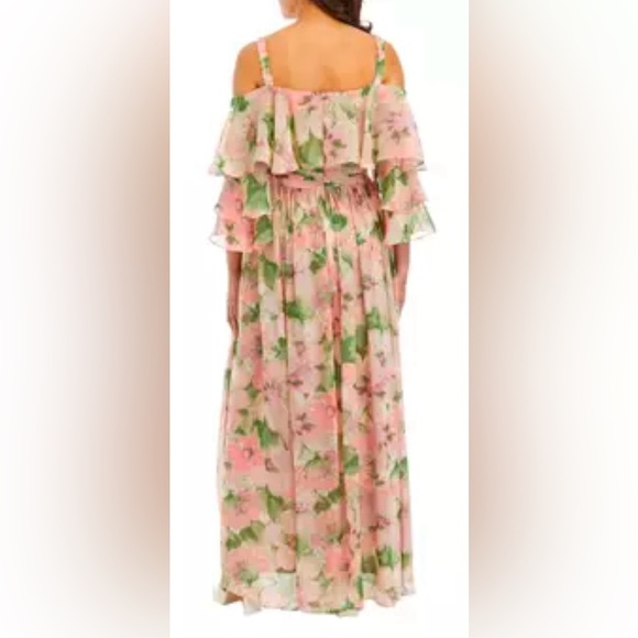 Taylor Off the Shoulder Solid Organza Fit and Flare Dress Size 10 - Picture 3 of 5